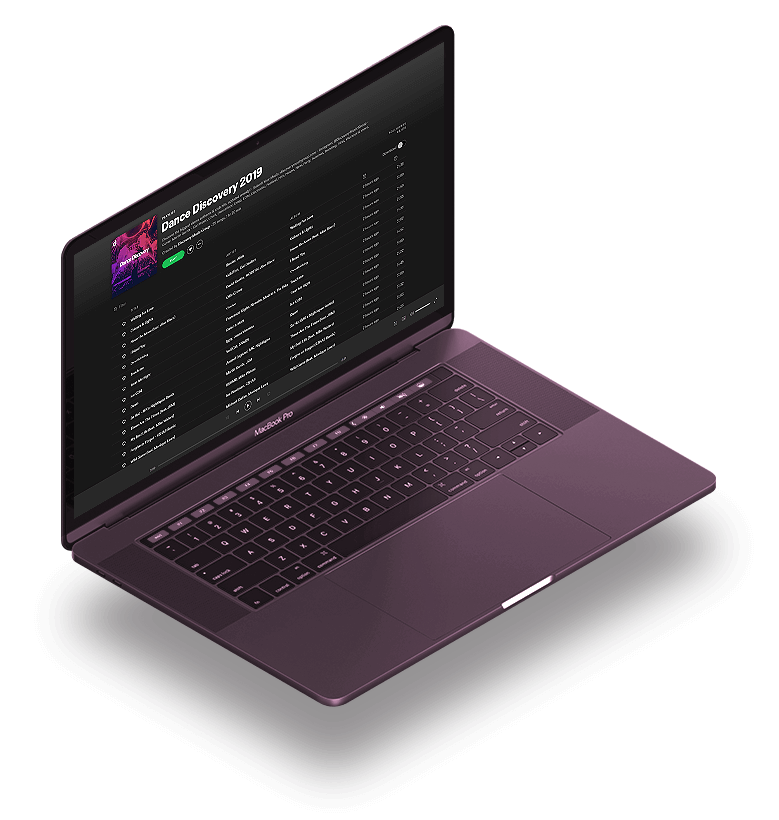 Laptop Playing Spotify Playlist