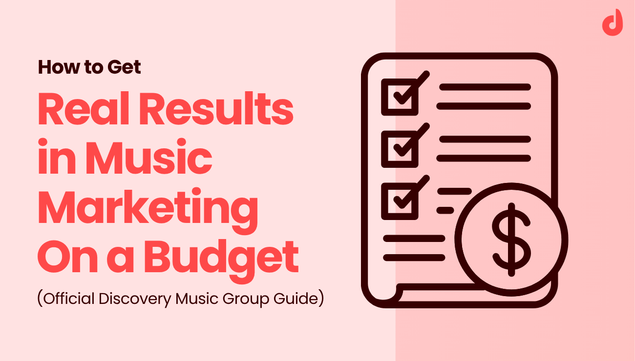 Illustration of a checklist with checkboxes and a dollar coin, representing music marketing budget planning