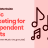Illustration of multiple music notes floating, representing music marketing for independent artists