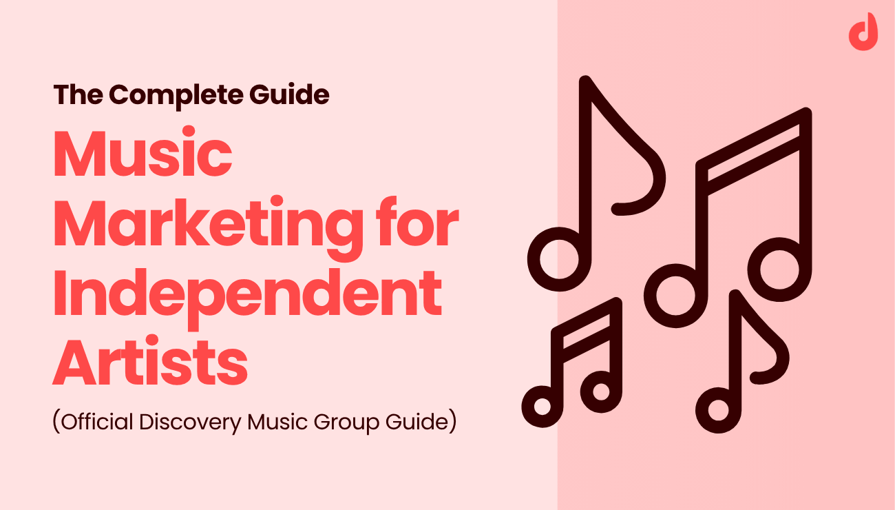 Illustration of multiple music notes floating, representing music marketing for independent artists